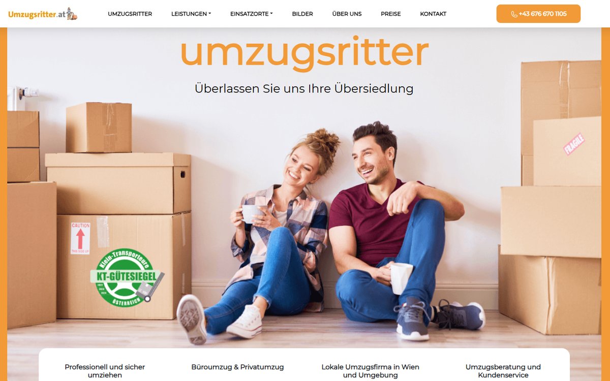 Umzugsritter.at Website