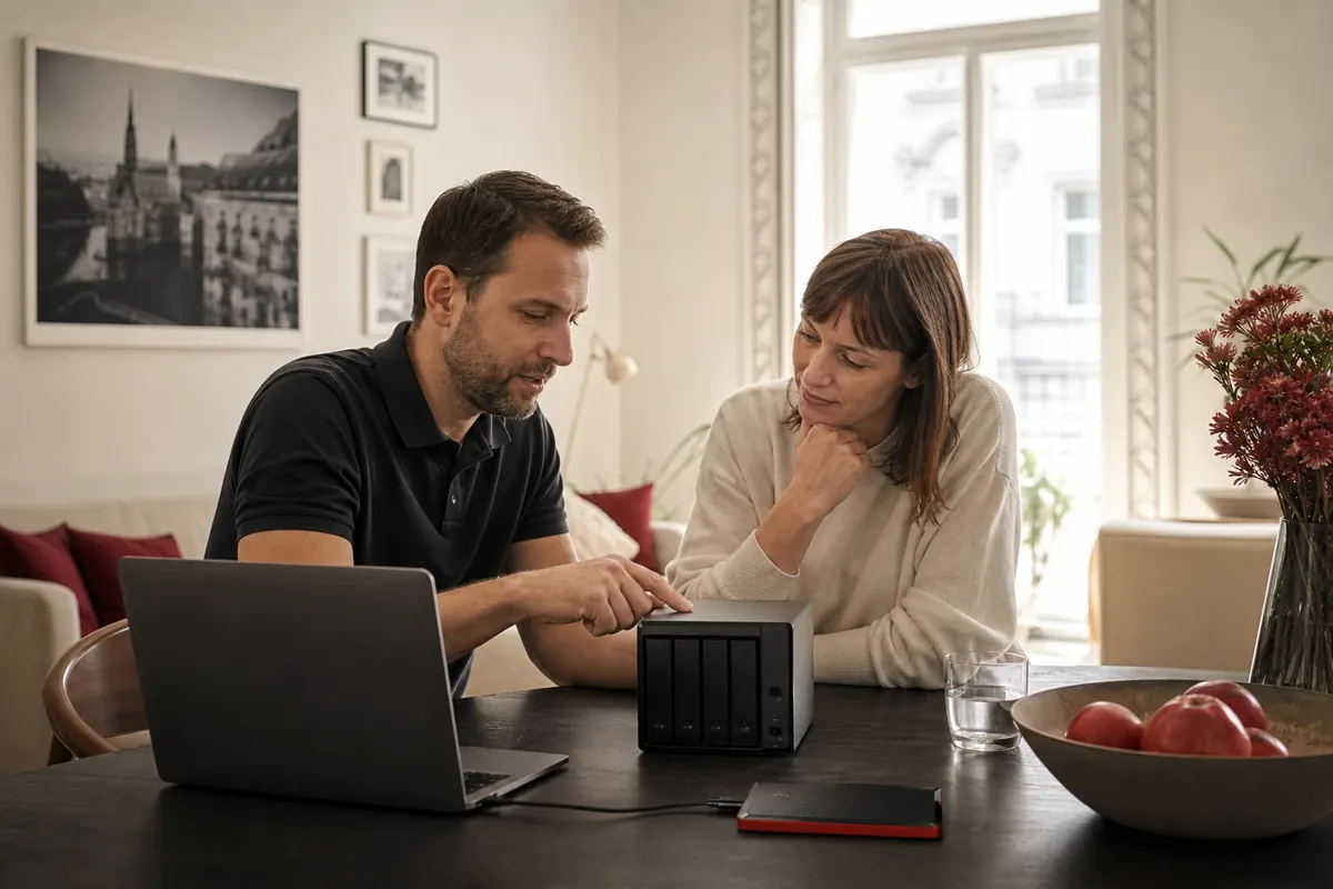 Gemeinsame Einrichtung einer Datensicherung auf Netzwerkspeicher und Festplatte