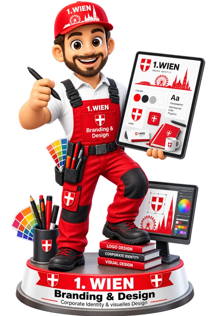 1.WIEN Maskottchen für Branding, Logo-Design, Corporate Identity und visuelles Design