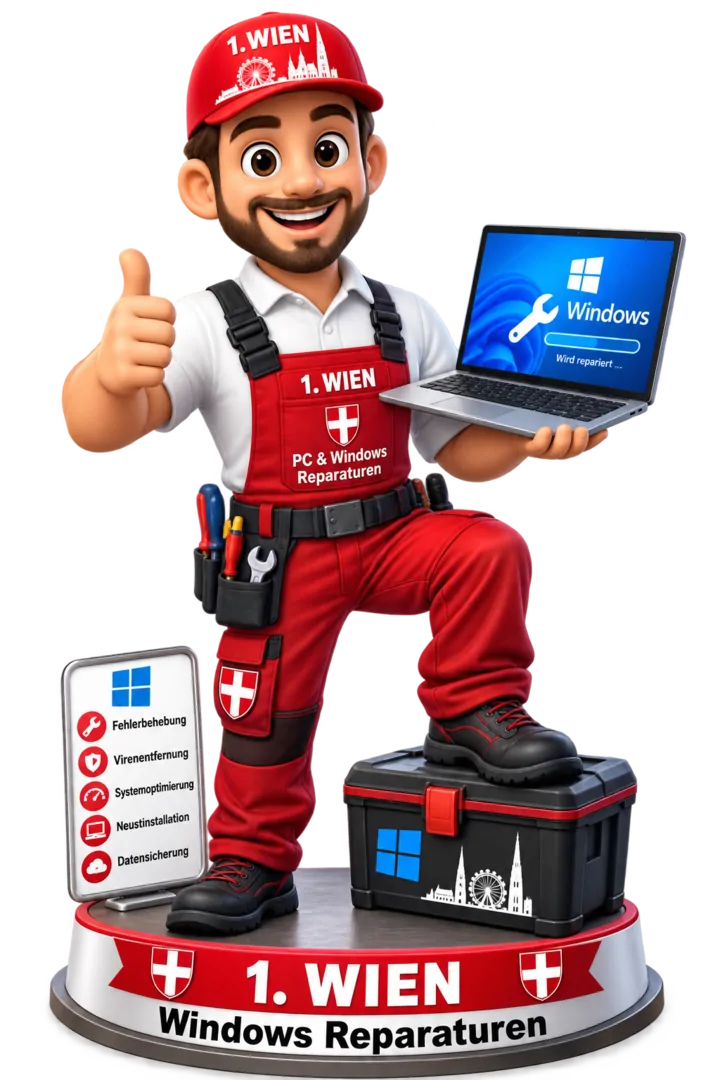 1.WIEN Techniker-Maskottchen für PC- und Windows-Reparaturen in Wien
