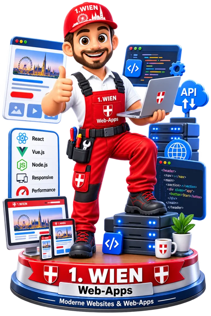 1.WIEN Maskottchen für moderne responsive Websites und Web-App-Entwicklung in Wien