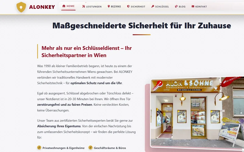 Screenshot der Website alonkey.at