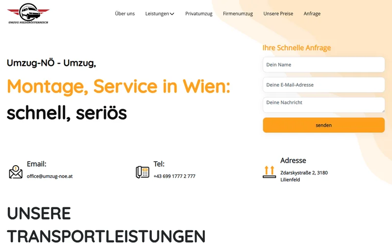 Screenshot der Website umzug-noe.at